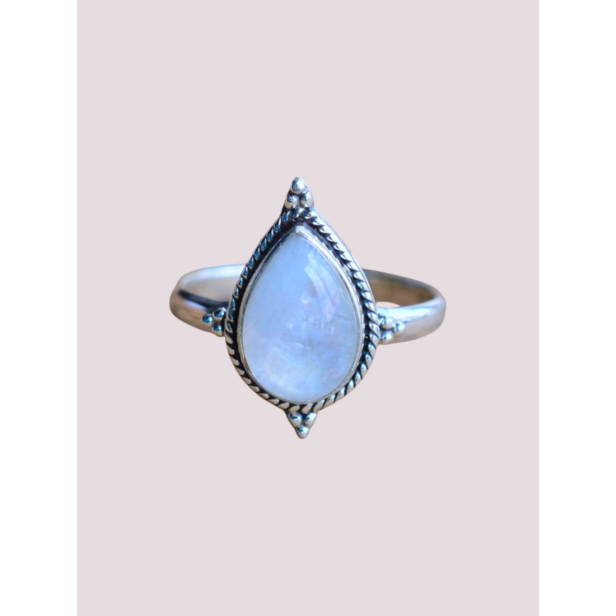 925 Silver Pear Shape Gemstone Ring
